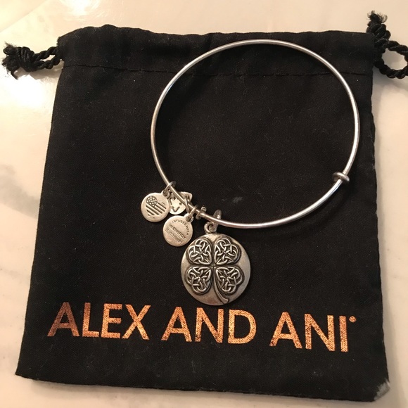 Alex and Ani Jewelry - Alex and Ani Four Leaf Clover Bangle Bracelet